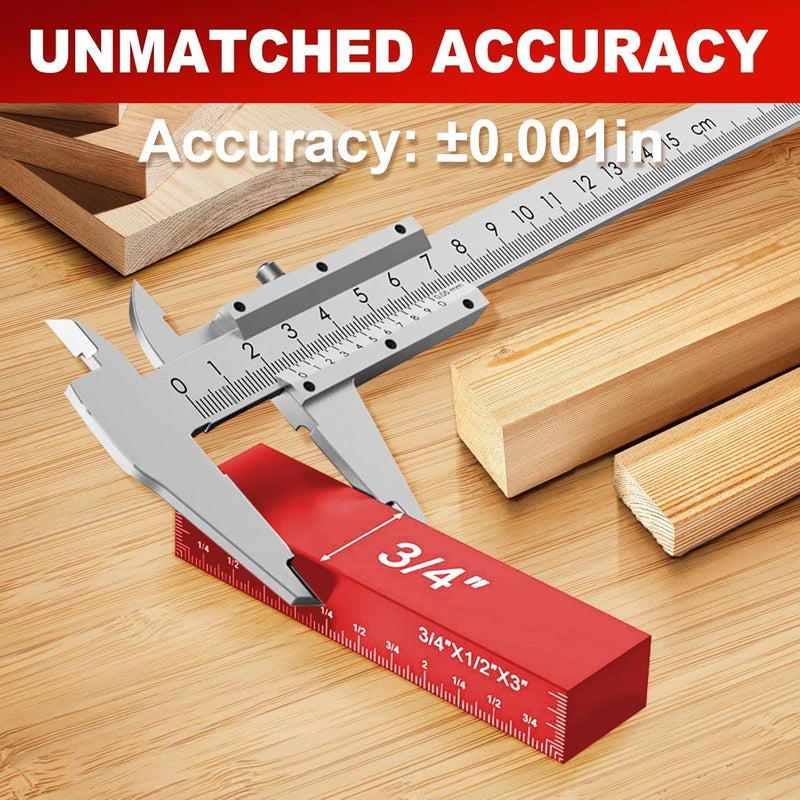 AQYY Setup Blocks Height Gauge Set, 15pcs Precision Aluminum Setup Bars for Router and Table Saw Accessories Woodworking Set Up,Bars Accessories Laser Engraved Size Markings - Image 3